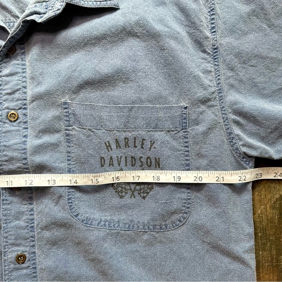Harley-Davidson Denim Button Up Shirt Vintage-Style Nostalgia Series L - Picture 9 of 10